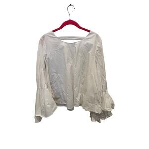 Soprano Women's White Swing Style Bell‎ Sleeves Blouse Top Size Medium